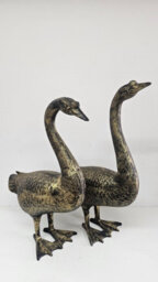 Brass Antique Aluminium Goose Garden Ornament Large Decorative Metal Bird Statue 69Cm Single - thumbnail 2