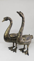 Brass Antique Aluminium Goose Garden Ornament Large Decorative Metal Bird Statue 69Cm Single - thumbnail 3