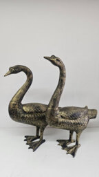 Brass Antique Aluminium Goose Garden Ornament Large Decorative Metal Bird Statue 69Cm Single - thumbnail 1