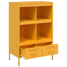 Berkfield Highboard Mustard Yellow 68X39X101.5 Cm Steel - thumbnail 9