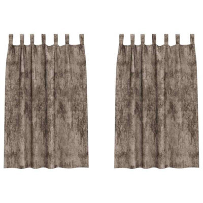 Berkfield Classic Curtain With Curtains 2 Pcs Cappuccino 175 X 140 Cm Velvet
