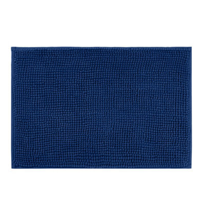 Aspire Homeware Quick Dry Chenille Bathmat Soft Water Absorbent Shower Mat Non-Slip Floor Mat, Navy (L)60Cm X (W)40Cm - image 1