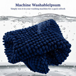 Aspire Homeware Quick Dry Chenille Bathmat Soft Water Absorbent Shower Mat Non-Slip Floor Mat, Navy (L)60Cm X (W)40Cm - thumbnail 5