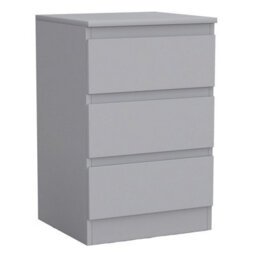 Urbn-Living Urbnliving 45Cm Length Grey 3 Drawer High Wooden Bedroom Chest Cabinet No Handle Drawer Storage - thumbnail 4