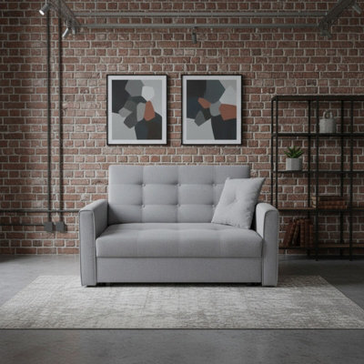 Viva Lux Ii Armchair With Sleeping Function And Storage Box Chipboard Frame Foam Springs 133X98X85Cm Light Grey - image 1
