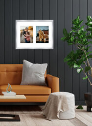 16X12 Inch 2 Opening Photo Collage Frame, Display Two 8X6 Inch Photos, Multi Aperture Family Picture Frame, Silver - thumbnail 3