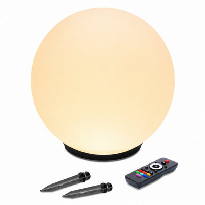 Gwsolar Solar Ball Light 50Cm Rgb Colour Changing Globe, 100Lm Warm White With Remote Control, Ip65 For Garden Lawn Patio Path - image 1