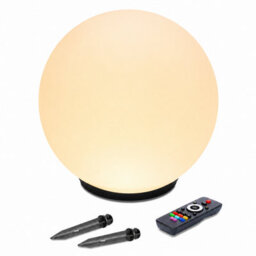 Gwsolar Solar Ball Light 50Cm Rgb Colour Changing Globe, 100Lm Warm White With Remote Control, Ip65 For Garden Lawn Patio Path - thumbnail 1