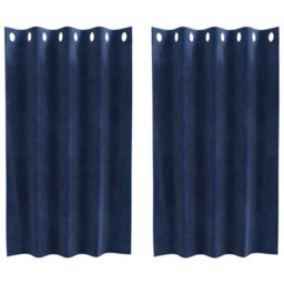 Berkfield Blackout Curtains With Eyelets 2 Pcs Dark Blue Velvet - thumbnail 2