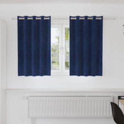 Berkfield Blackout Curtains With Eyelets 2 Pcs Dark Blue Velvet
