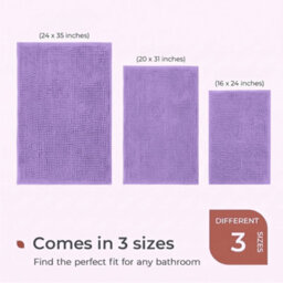 Moonlight Bedding Plush Chenille Bathroom Floor Mat Non-Slip Quick-Dry Absorbent Bathroom & Doorway Shower Rug Purple 40X60 Cm - thumbnail 6