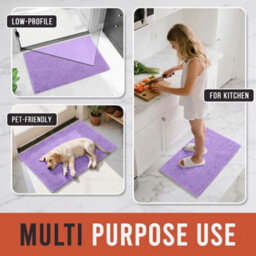Moonlight Bedding Plush Chenille Bathroom Floor Mat Non-Slip Quick-Dry Absorbent Bathroom & Doorway Shower Rug Purple 40X60 Cm - thumbnail 4