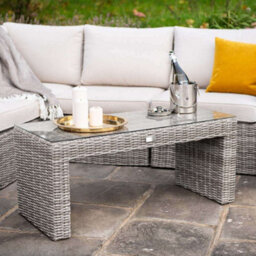 Primrose Living Luxury Rattan 7 Seater Modular Garden Furniture Sofa Set With Coffee Table And Footstools In Stone - thumbnail 5