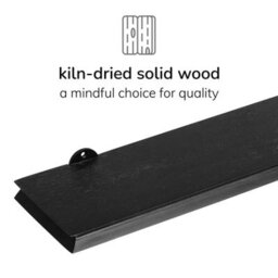 MH London Hamish Wall Shelf Solid Wood Black Floating Shelf Living Bedroom Kitchen Wall Mounted Wooden Shelves - Small - thumbnail 5