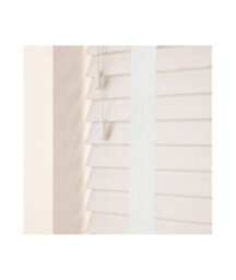 50mm Slat White Real Wood Venetian Blind With Tapes 120Cm Drop 180Cm Wide