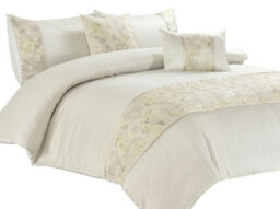 Homes & Linen Savanna Premium Embroidered Cream Duvet Cover Set Ultra Soft Warm Polyester Bedding Set With Pillowcases - thumbnail 4