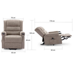 More4Homes Ashfield Electric Fabric Single Motor Riser Rise Recliner Lift Mobility Tilt Chair Mocha - thumbnail 9