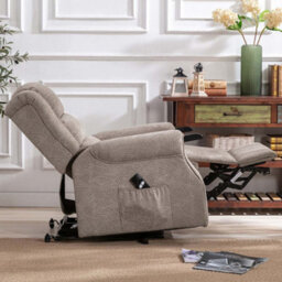 More4Homes Ashfield Electric Fabric Single Motor Riser Rise Recliner Lift Mobility Tilt Chair Mocha - thumbnail 8