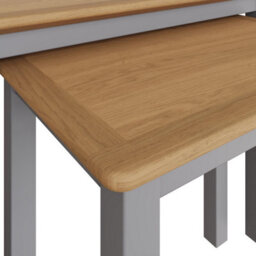FWSTYLE Oak Nest Of 2 Tables Grey Ready Assembled - thumbnail 8