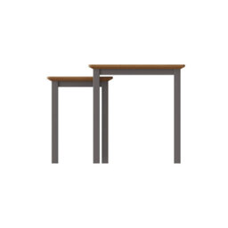 FWSTYLE Oak Nest Of 2 Tables Grey Ready Assembled - thumbnail 7