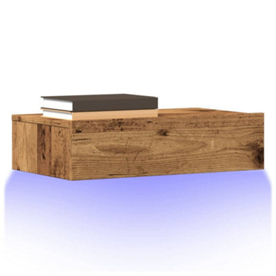 Walplus Tv Cabinets With Led Lights 2 Pcs Old Wood 60X35X15.5 Cm - image 1