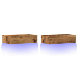 Walplus Tv Cabinets With Led Lights 2 Pcs Old Wood 60X35X15.5 Cm - thumbnail 3