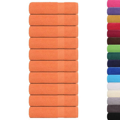 Berkfield Durable Bath Towels 10 Pcs Orange 100X150 Cm 360 Gsm 100% Cotton