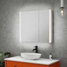 FNX Bathrooms Balmoral Double Door Illuminated Led Bathroom Mirror Cabinet With Bluetooth Speaker, Shaver Socket & Usb Port - 800X700X130mm - thumbnail 4