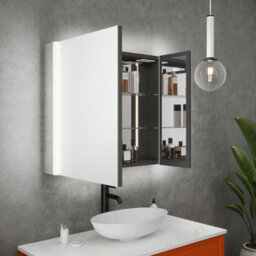FNX Bathrooms Balmoral Double Door Illuminated Led Bathroom Mirror Cabinet With Bluetooth Speaker, Shaver Socket & Usb Port - 800X700X130mm - thumbnail 1