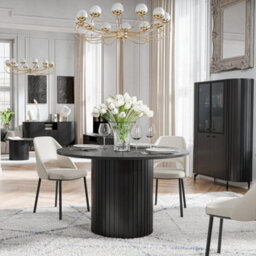 Arte Sophisticated Black Zante Za8 Dining Table 1200mm X 750mm X 1200mm - Modern Dining Solution - thumbnail 2