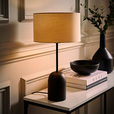 Valuelights Kaiden Dome Table Lamp With Cream Shade And Bulb - image 1