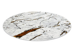 RugsX Carpet Allure 1963 Circle Marble - Structural, Stylish, Glamour White Gold Circle 100 Cm - thumbnail 1