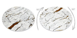 RugsX Carpet Allure 1963 Circle Marble - Structural, Stylish, Glamour White Gold Circle 100 Cm - thumbnail 3