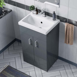 Nes Home Nanuya 500mm Medium Basin Vanity Unit Floor Standing Grey - thumbnail 5