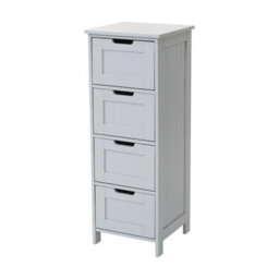 Bathroom Wood Cabinet Storage 4 Drawer 1 Door Free Standing Cupboard Unit White 4 Drawer- Gray