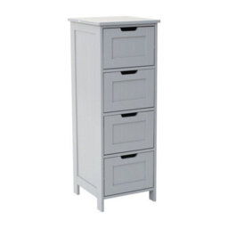 Bathroom Wood Cabinet Storage 4 Drawer 1 Door Free Standing Cupboard Unit White 4 Drawer- Gray - thumbnail 4