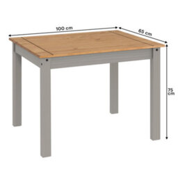 Mercers Furniture Corona Grey Wax Budget Dining Set Table & 4 Chairs Solid Wood Pine Wooden With Mexican Styling - thumbnail 7