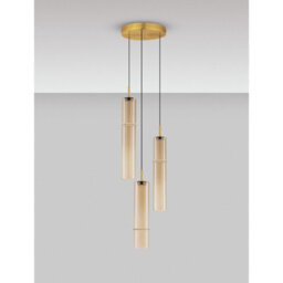 Luminosa Lighting Luminosa Sano Cluster Pendant Ceiling Light Glossy Brushed Gold, Cognac Led 9W 540Lm 3000K - thumbnail 3