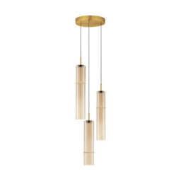 Luminosa Lighting Luminosa Sano Cluster Pendant Ceiling Light Glossy Brushed Gold, Cognac Led 9W 540Lm 3000K - thumbnail 1