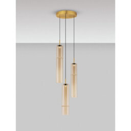 Luminosa Lighting Luminosa Sano Cluster Pendant Ceiling Light Glossy Brushed Gold, Cognac Led 9W 540Lm 3000K - thumbnail 4