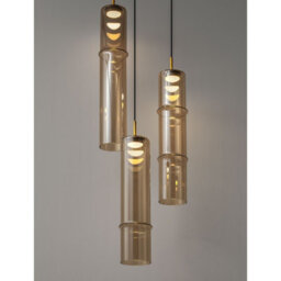 Luminosa Lighting Luminosa Sano Cluster Pendant Ceiling Light Glossy Brushed Gold, Cognac Led 9W 540Lm 3000K - thumbnail 5