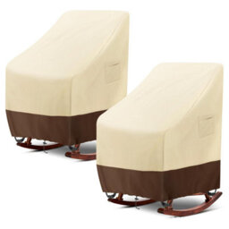 2-Piece Protective Cover For Stackable Garden Chairs, Beige Light Brown, 69 86 114Cm - thumbnail 1