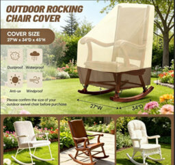 2-Piece Protective Cover For Stackable Garden Chairs, Beige Light Brown, 69 86 114Cm - thumbnail 2