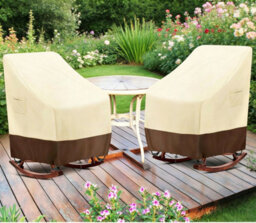 2-Piece Protective Cover For Stackable Garden Chairs, Beige Light Brown, 69 86 114Cm - thumbnail 4