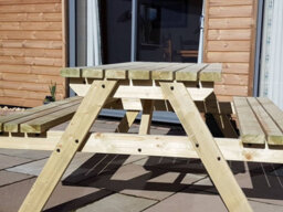 Arbor Garden Solutions Fortem Pub Style Picnic Table Benches Set (6Ft, Natural Finish) - thumbnail 5