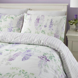 Dreams & Drapes Wisteria Lilac Printed Reversible Duvet Cover Set - thumbnail 2