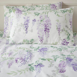 Dreams & Drapes Wisteria Lilac Printed Reversible Duvet Cover Set - thumbnail 3