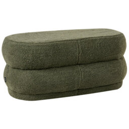 Wyld and Coco Luxora Bouclé Green Upholstered Bed Bench Stool, Compact Rectangular Bench W90 X D40 X H40Cm - thumbnail 4