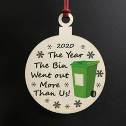 Red Ocean Funny Lockdown Wooden Bauble Christmas Tree Decoration Family Gift Home Decor - thumbnail 2
