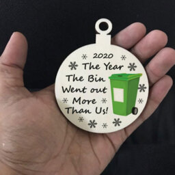 Red Ocean Funny Lockdown Wooden Bauble Christmas Tree Decoration Family Gift Home Decor - thumbnail 5